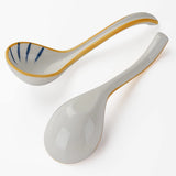 Japanese Ceramic Long Handle Soup Spoons for Pho Ramen Noodles