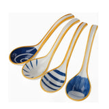 Japanese Ceramic Long Handle Soup Spoons for Pho Ramen Noodles