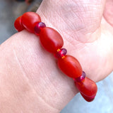 Natural Red Mexico Amber Beeswax Bracelet 10*12*15mm
