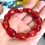 Natural Red Mexico Amber Beeswax Bracelet 10*12*15mm