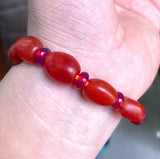 Natural Red Mexico Amber Beeswax Bracelet 10*12*15mm