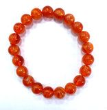 10mm Natural Red Round Mexican Amber Beeswax Bracelet