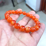 10mm Natural Red Round Mexican Amber Beeswax Bracelet