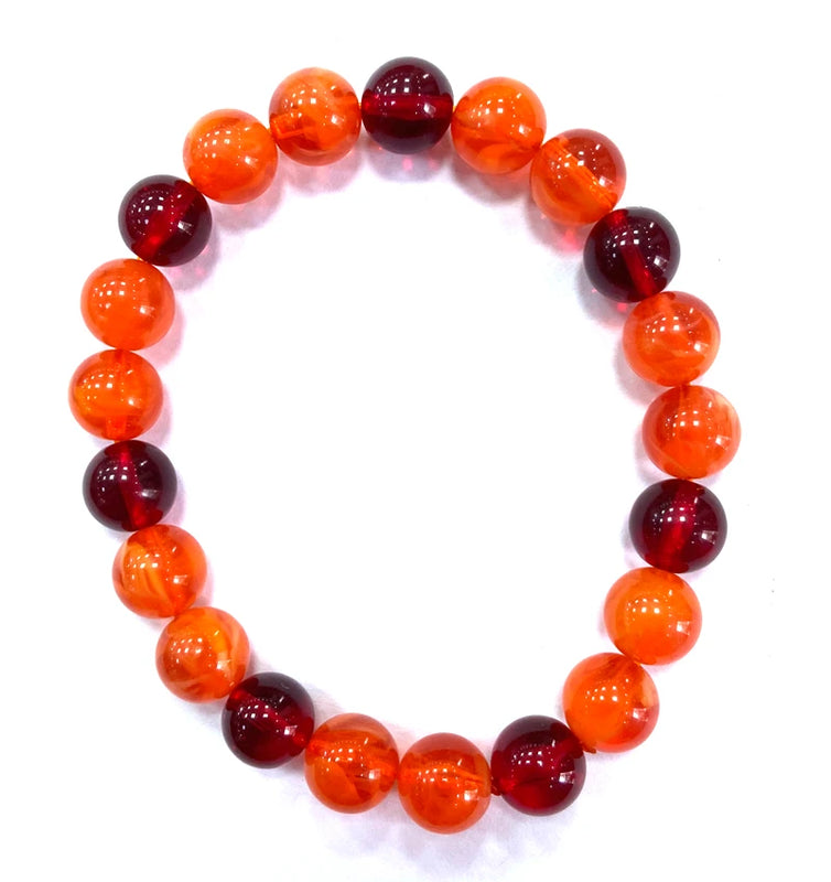 10mm Genuine Mexican Amber Beeswax Bracelet