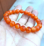 10mm Natural Red Round Mexican Amber Beeswax Bracelet