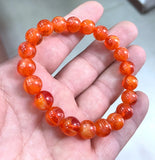 10mm Natural Red Round Mexican Amber Beeswax Bracelet