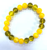 10mm Natural Yellow&Green Round Mexican Amber Beeswax Bracelet