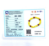 10mm Natural Yellow&Red Round Amber Bracelet