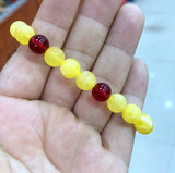 10mm Natural Yellow&Red Round Amber Bracelet
