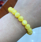 10mm Yellow Mexican Amber Beeswax Bracelet