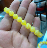 10mm Yellow Mexican Amber Beeswax Bracelet