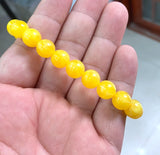 10mm Yellow Round Mexican Amber Beeswax Bracelet