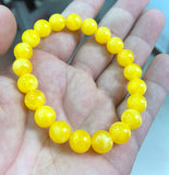 10mm Yellow Round Mexican Amber Beeswax Bracelet