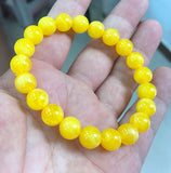 10mm Yellow Round Mexican Amber Beeswax Bracelet