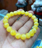 10mm Yellow Mexican Amber Beeswax Bracelet