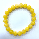 10mm Yellow Mexican Amber Beeswax Bracelet