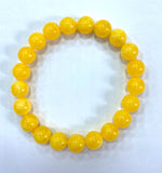 10mm Yellow Round Mexican Amber Beeswax Bracelet