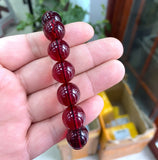 Natural Mexico Red Amber Beads Bracelet 7.5 Inches