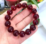 Natural Mexico Red Amber Beads Bracelet 7.5 Inches