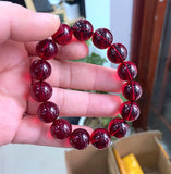 Natural Mexico Red Amber Beads Bracelet 7.5 Inches