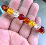 12mm Natural Multicolor Mexico Amber Bracelet