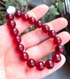 12mm Natural Red Mexican Amber Beeswax Bracelet
