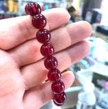 12mm Natural Red Mexican Amber Beeswax Bracelet
