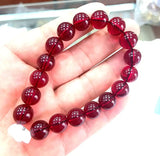 12mm Natural Red Mexican Amber Beeswax Bracelet
