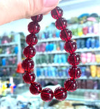 12mm Natural Red Mexican Amber Beeswax Bracelet