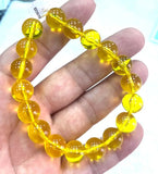 12mm Natural Yellow Mexican Amber Beeswax Bracelet
