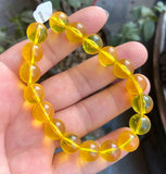12mm Natural Yellow Mexican Amber Beeswax Bracelet