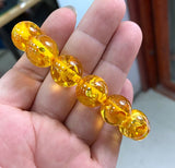 12mm Natural Yellow Mexico Amber Beeswax Bracelet