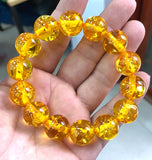 12mm Natural Yellow Mexico Amber Beeswax Bracelet