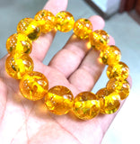 12mm Natural Yellow Mexico Amber Beeswax Bracelet