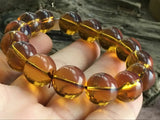 15mm Natural Mexican Amber Beeswax Beads Bracelet