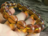 15mm Natural Mexican Amber Beeswax Beads Bracelet