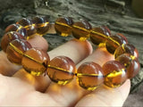 15mm Natural Mexican Amber Beeswax Beads Bracelet