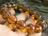 15mm Natural Mexican Amber Beeswax Beads Bracelet