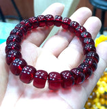 Natural Red Mexican Amber Beeswax Bracelet 8x10mm