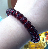 Natural Red Mexican Amber Beeswax Bracelet 8x10mm