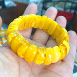 Natural Yellow Mexico Amber Beeswax Bracelet 9x9x21mm