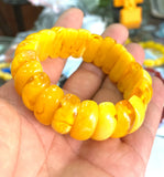 Natural Yellow Mexico Amber Beeswax Bracelet 9x9x21mm