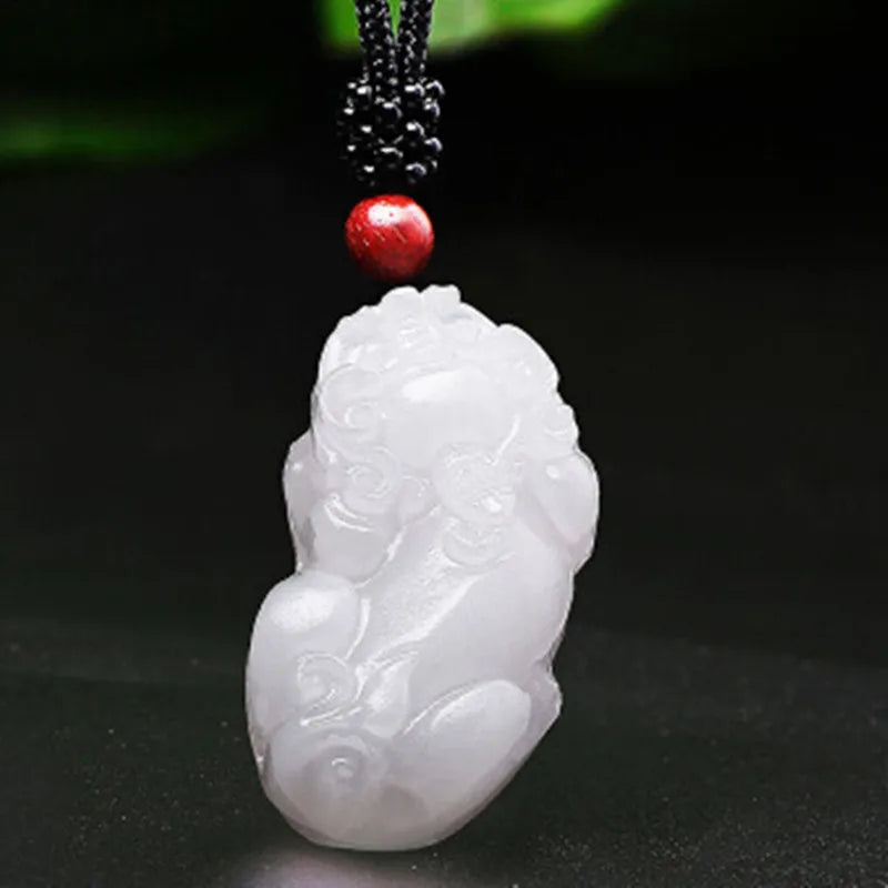 Certified Burmese Jade Pixiu Pendant Necklace