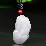 Certified Burmese Jade Pixiu Pendant Necklace