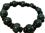 Natural Hetian Jade Beads Stretchy Bracelet 10x13mm