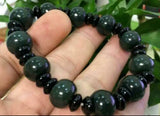 Natural Hetian Jade Beads Stretchy Bracelet 10x13mm