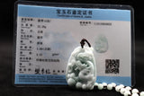 Natural A Jadeite Jade Emerald Dragon Pendant Oval Necklace Pendants