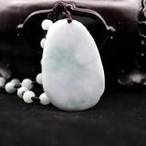 Natural A Jadeite Jade Emerald Dragon Pendant Oval Necklace Pendants