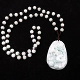 Natural A Jadeite Jade Emerald Dragon Pendant Oval Necklace Pendants
