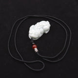 Natural A Jadeite Jade Emerald Pendant Carved Pixiu Amulet Lucky Necklace
